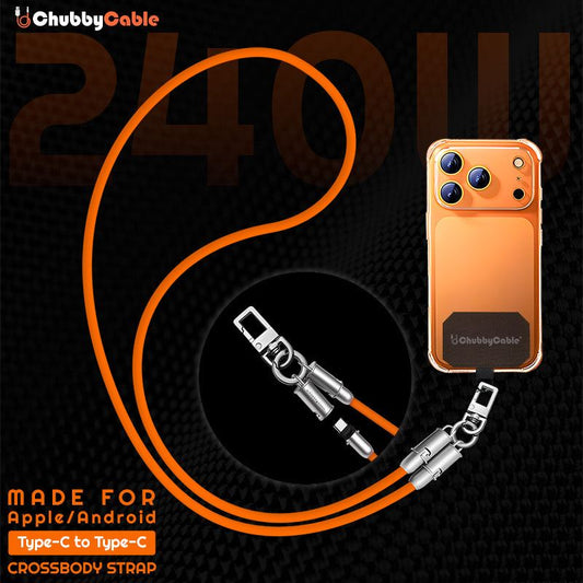 ChubbyCable Crossbody Strap - Anti-Theft Hang & Twist-to-Charge 240W LoopCharge Cable