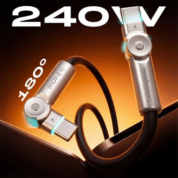 Chubby RotateX 240W Rotating Cable – 2-Pack / 3-Pack Dual 180° + LED