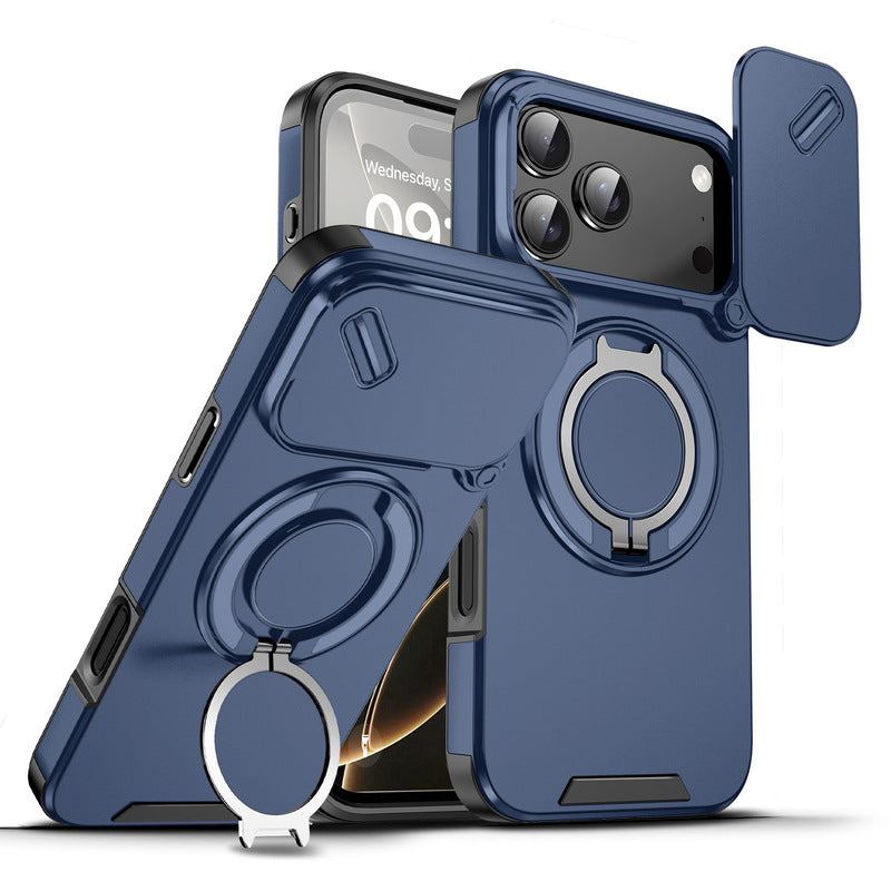 ChubbyArmor 2.0 - Military-Grade Shockproof Magnetic Case with Camera Slide & 360° Kickstand Ring