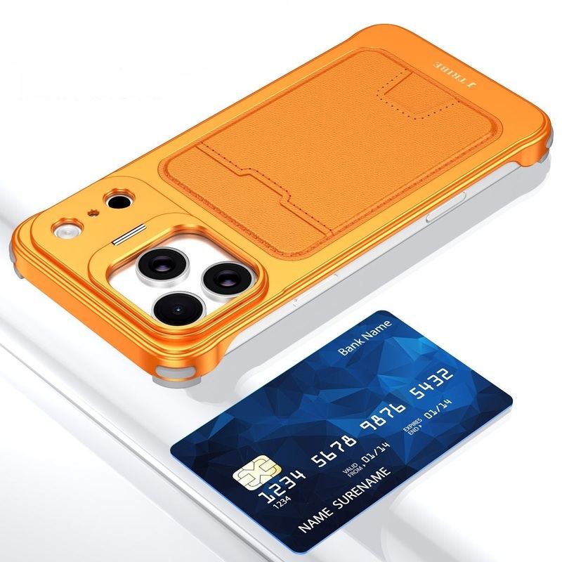 ChubbyArmor CardShield – 2-in-1 Frameless Leather Card Slot Case with Camera Stand