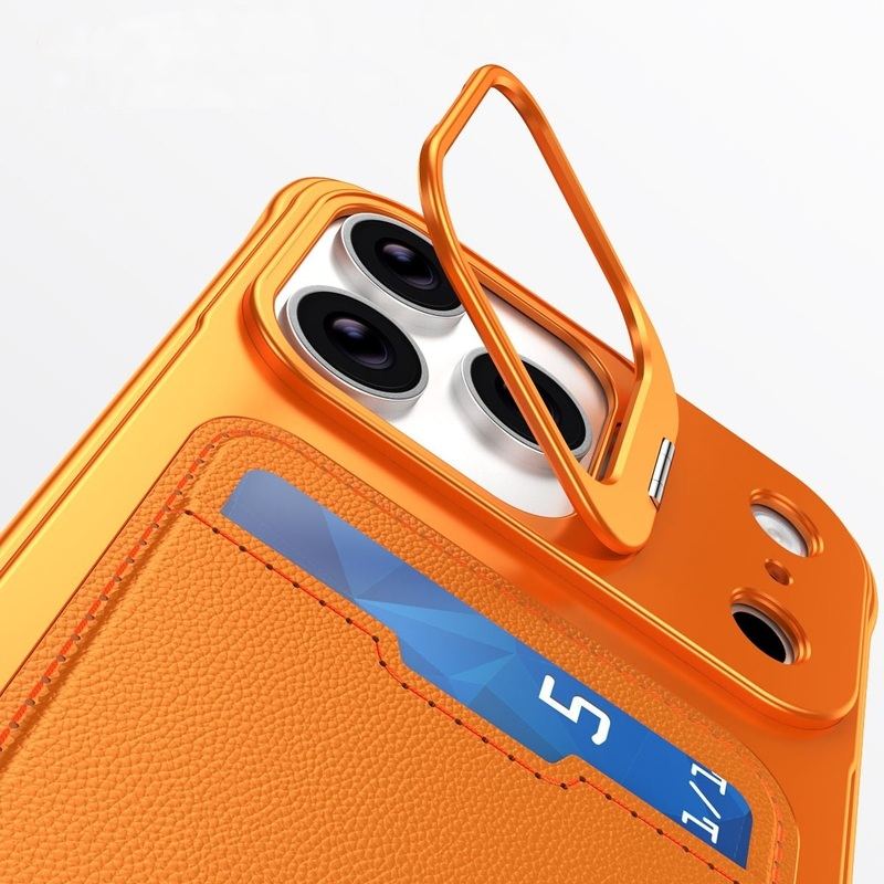 ChubbyArmor CardShield – 2-in-1 Frameless Leather Card Slot Case with Camera Stand