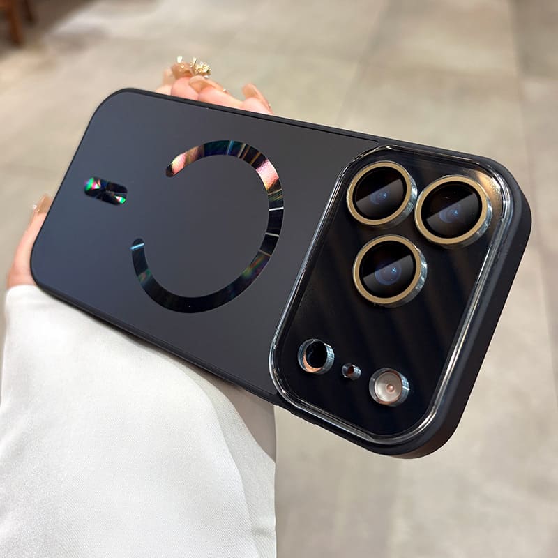 ChubbyArmor Chic - Matte Holographic Big Window Magnetic Case for iPhone 17