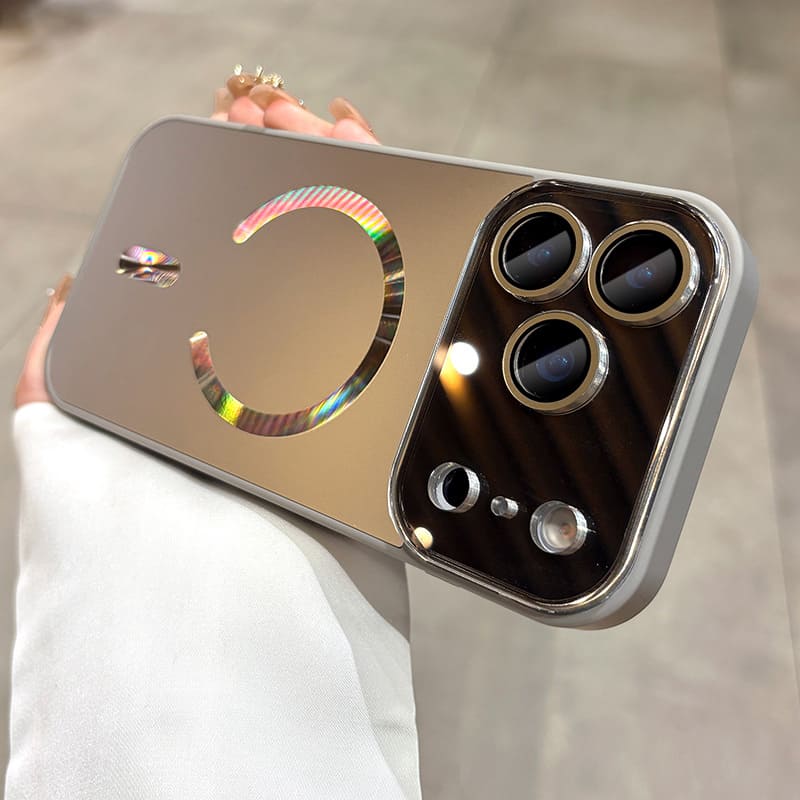 ChubbyArmor Chic - Matte Holographic Big Window Magnetic Case for iPhone 17