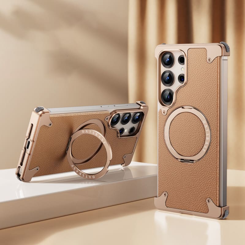 ChubbyArmor Classic - Leather Magnetic Case with 360¡ã Rotating Stand for iPhone 17