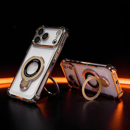 ChubbyArmor CleanSight - Translucent Magnetic iPhone Cover with Stand and Corner Cushions