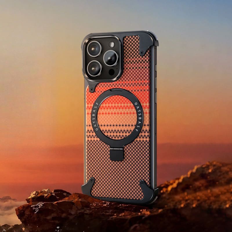 ChubbyArmor Continental - Leather Magnetic Case with 360° Rotating Stand for iPhone 17