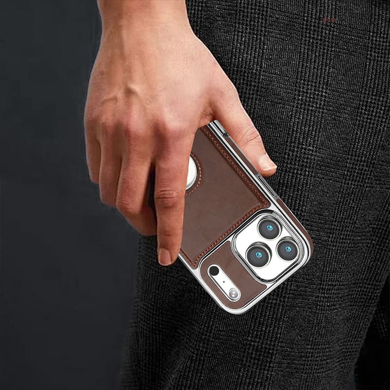 ChubbyArmor Elite - Magnetic Leather Case with Electroplated Frame for iPhone 17