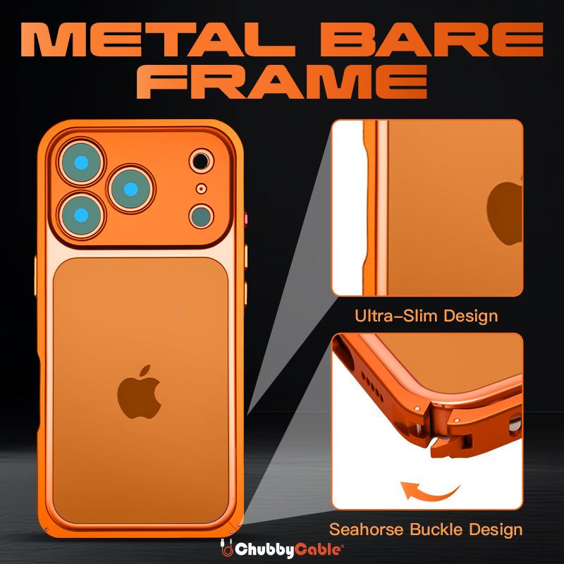 ChubbyArmor LiteGo - Ultra-Thin Metal Bumper Case With Lens Protector & GripRing Phone Stand For iPhone 17