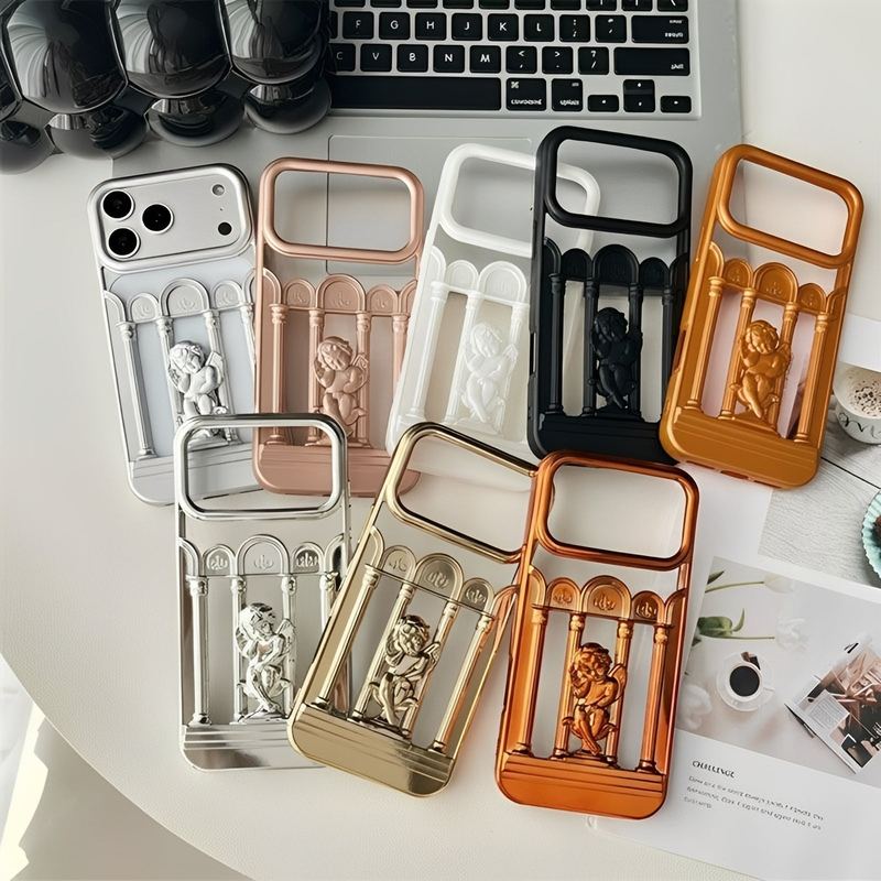 ChubbyArmor RomanShield – Electroplated Hollow Angel Shockproof Case for iPhone 17