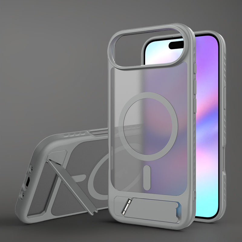 ChubbyAromr Multi - MagSafe Hidden Stand Frosted Back Case For iPhone 17