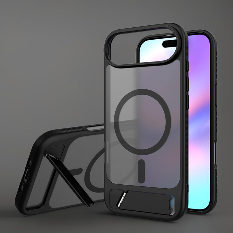 ChubbyAromr Multi - MagSafe Hidden Stand Frosted Back Case For iPhone 17