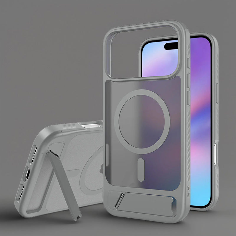 ChubbyAromr Multi - MagSafe Hidden Stand Frosted Back Case For iPhone 17