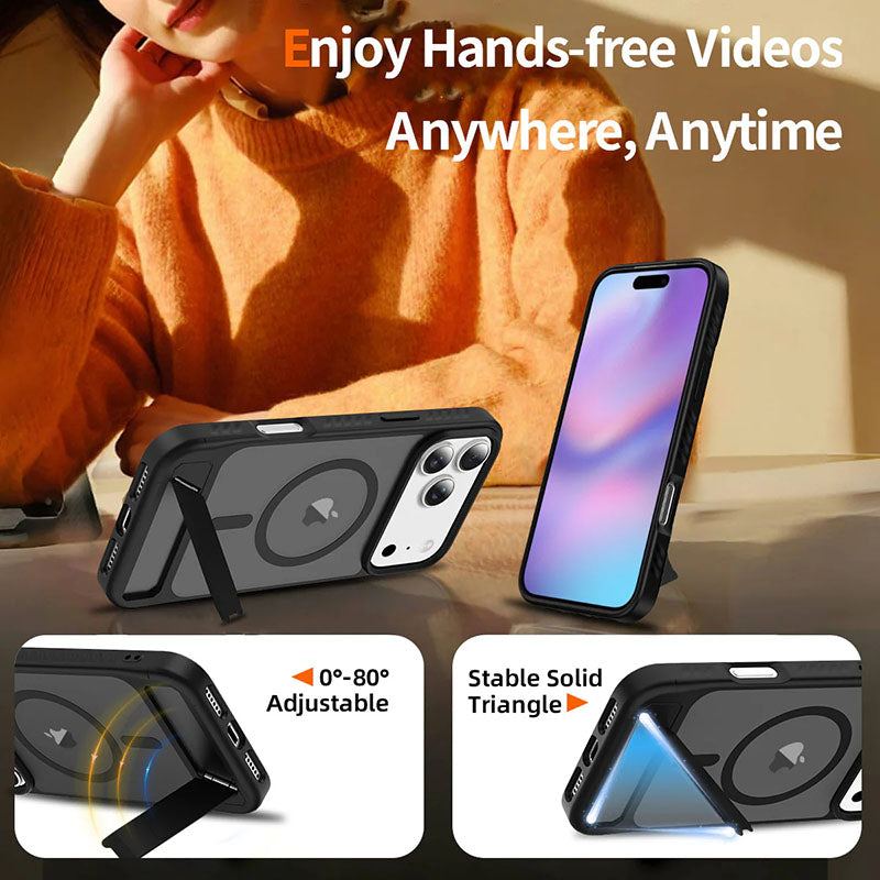 ChubbyAromr Multi - MagSafe Hidden Stand Frosted Back Case For iPhone 17