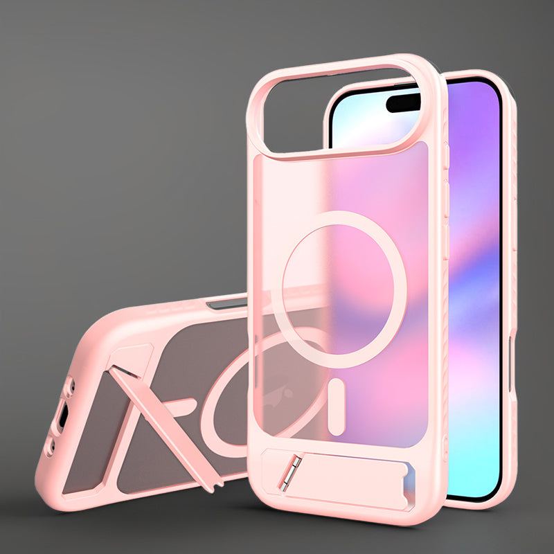 ChubbyAromr Multi - MagSafe Hidden Stand Frosted Back Case For iPhone 17