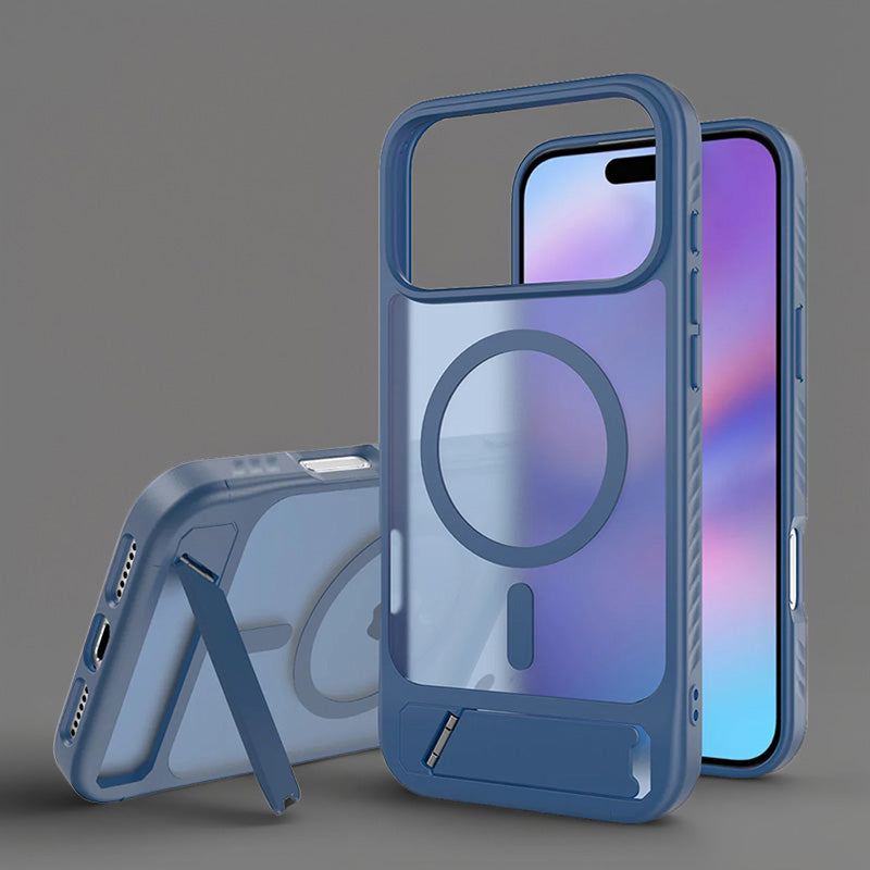 ChubbyAromr Multi - MagSafe Hidden Stand Frosted Back Case For iPhone 17