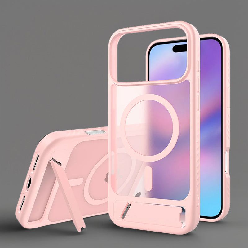 ChubbyAromr Multi - MagSafe Hidden Stand Frosted Back Case For iPhone 17