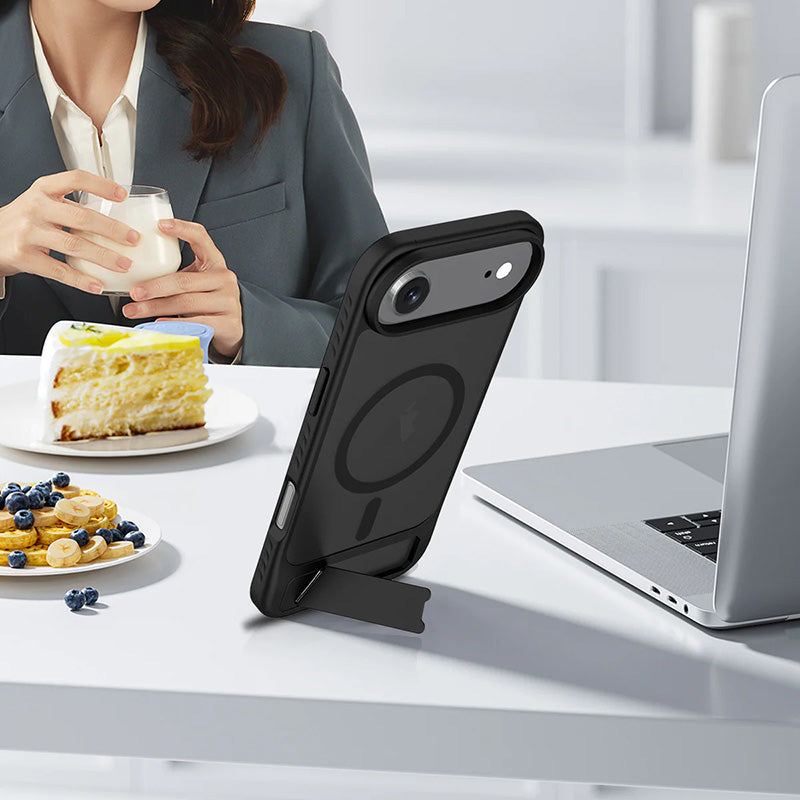 ChubbyAromr Multi - MagSafe Hidden Stand Frosted Back Case For iPhone 17