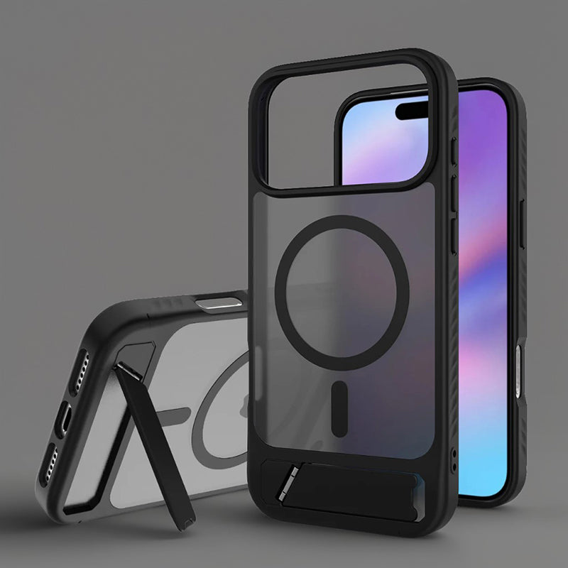 ChubbyAromr Multi - MagSafe Hidden Stand Frosted Back Case For iPhone 17