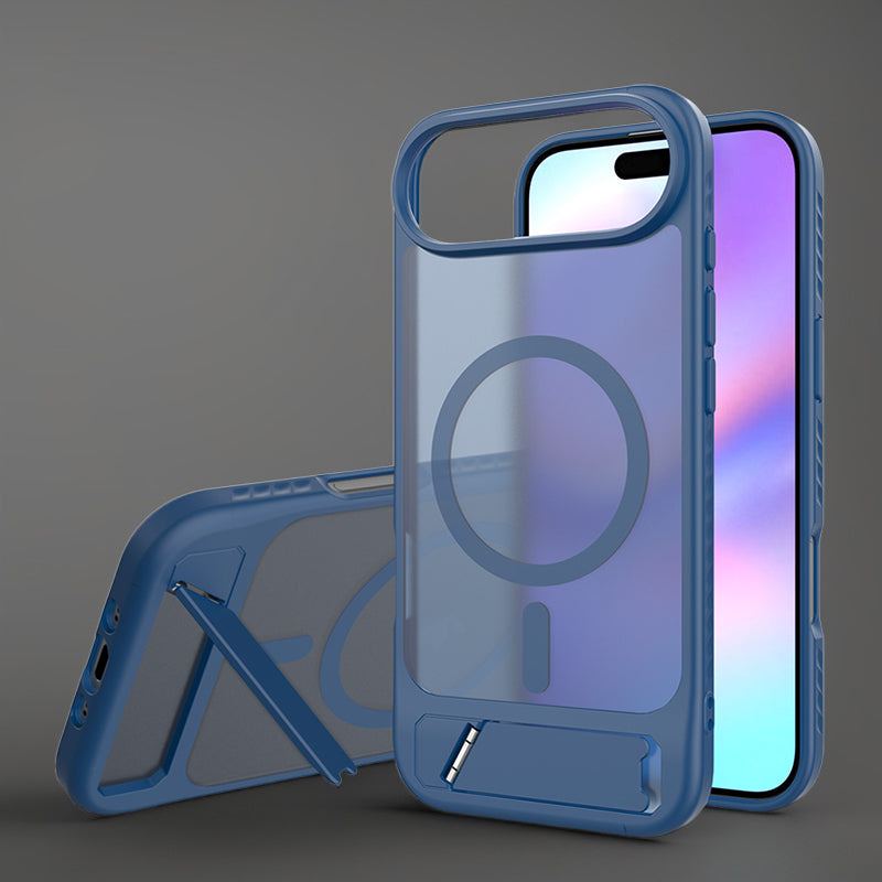 ChubbyAromr Multi - MagSafe Hidden Stand Frosted Back Case For iPhone 17