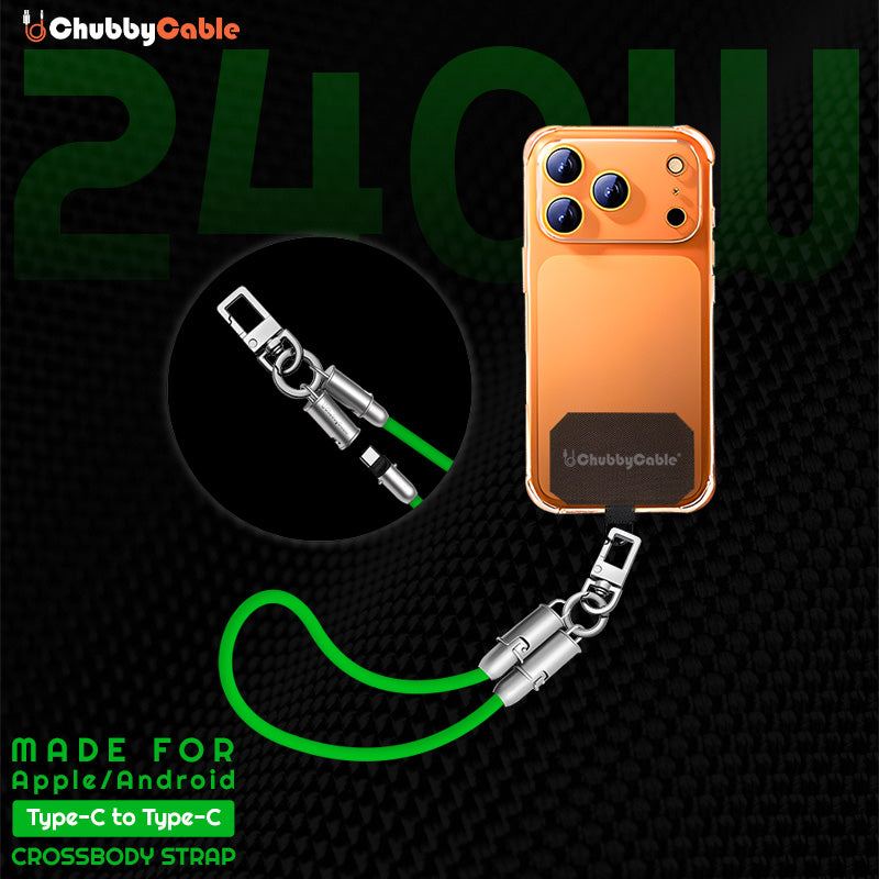 ChubbyCable Crossbody Strap - Anti-Theft Hang & Twist-to-Charge 240W LoopCharge Cable