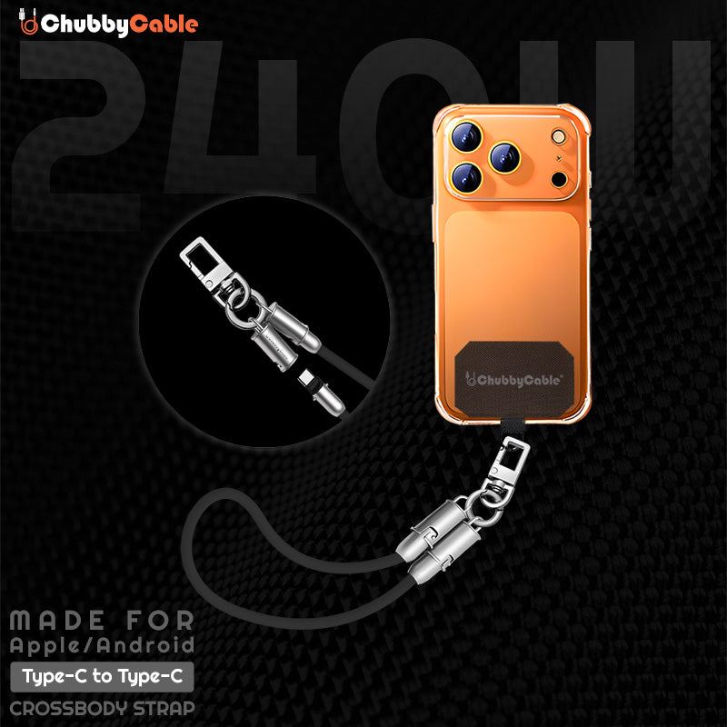 ChubbyCable Crossbody Strap - Anti-Theft Hang & Twist-to-Charge 240W LoopCharge Cable