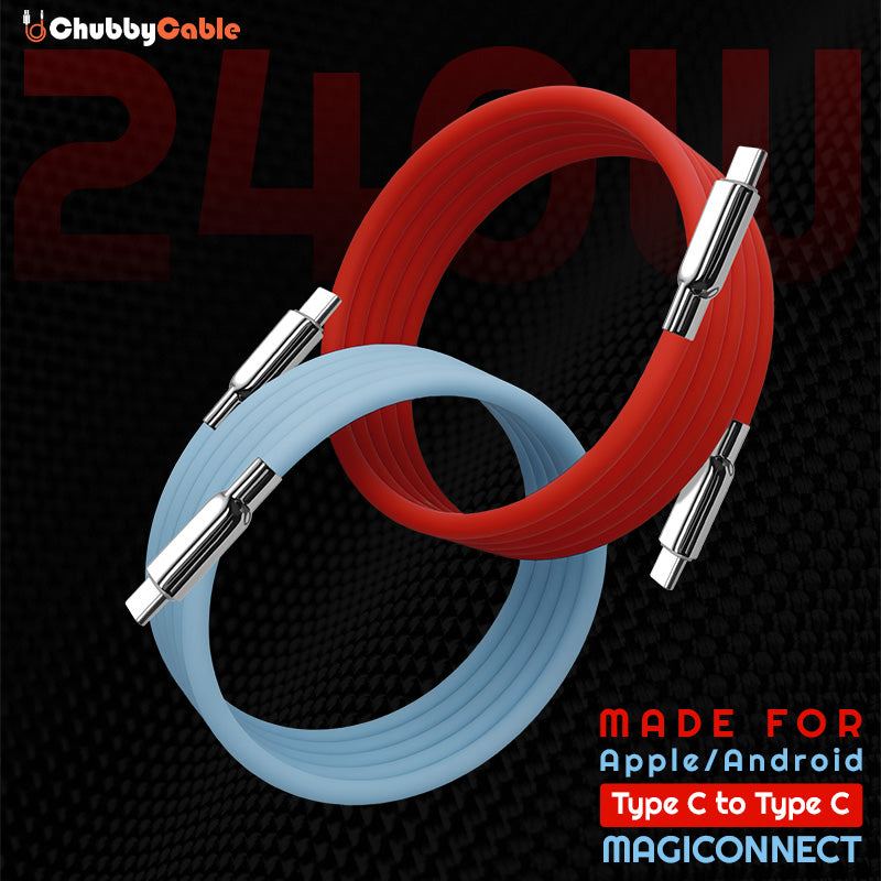 ChubbyCable MagSnap Silicone - Magnetic 240W Easy-Pack Charge Cable