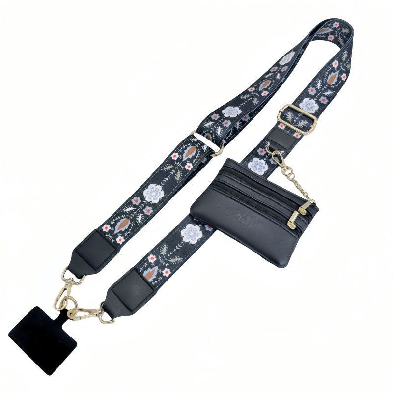 ChubbyCarry™ StrapVault – 2-in-1 Crossbody Phone Lanyard with Detachable Strap & Secure Zipper Wallet