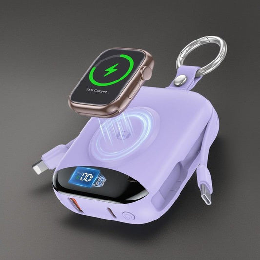 ChubbyCharge 10000mAh Power Bank with Magnetic for Apple Watch & Built-in iPhone Cable