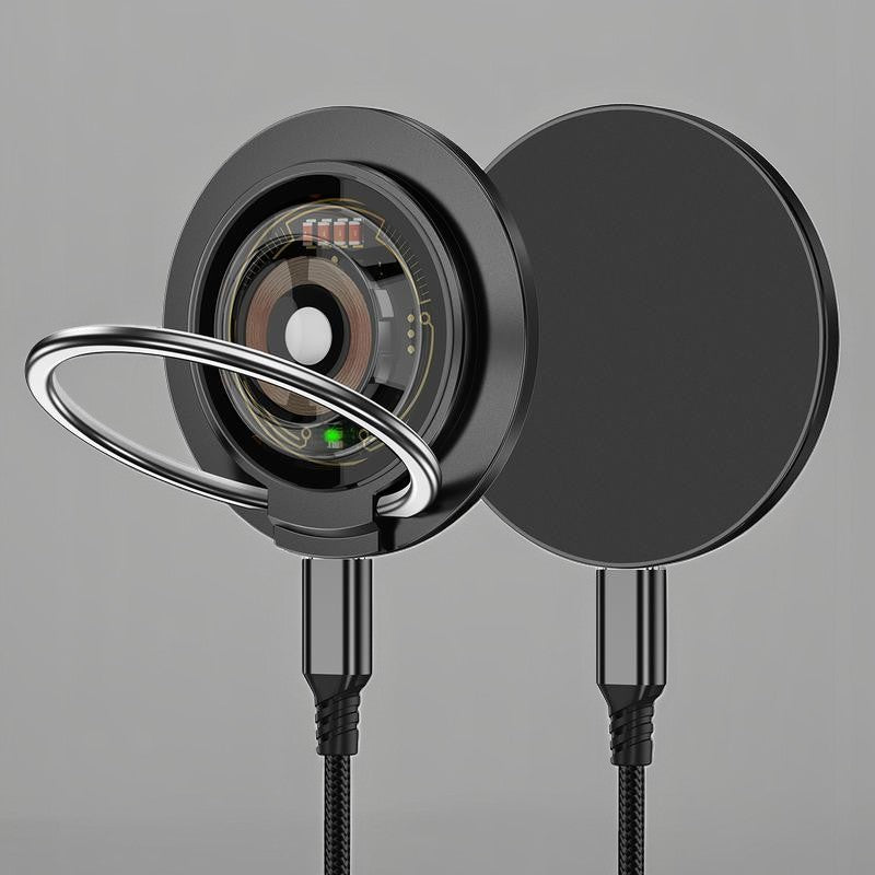 ChubbyCharge DuoCyber - 3-in-1 Magnetic Wireless Charger with Foldable Ring Kickstand