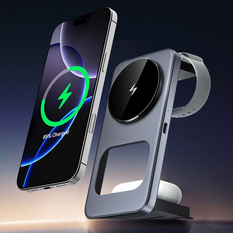 ChubbyCharge FoldPass - Credit Card Sized 3-in-1 Ultra-Thin Wireless Charger Travel Essential