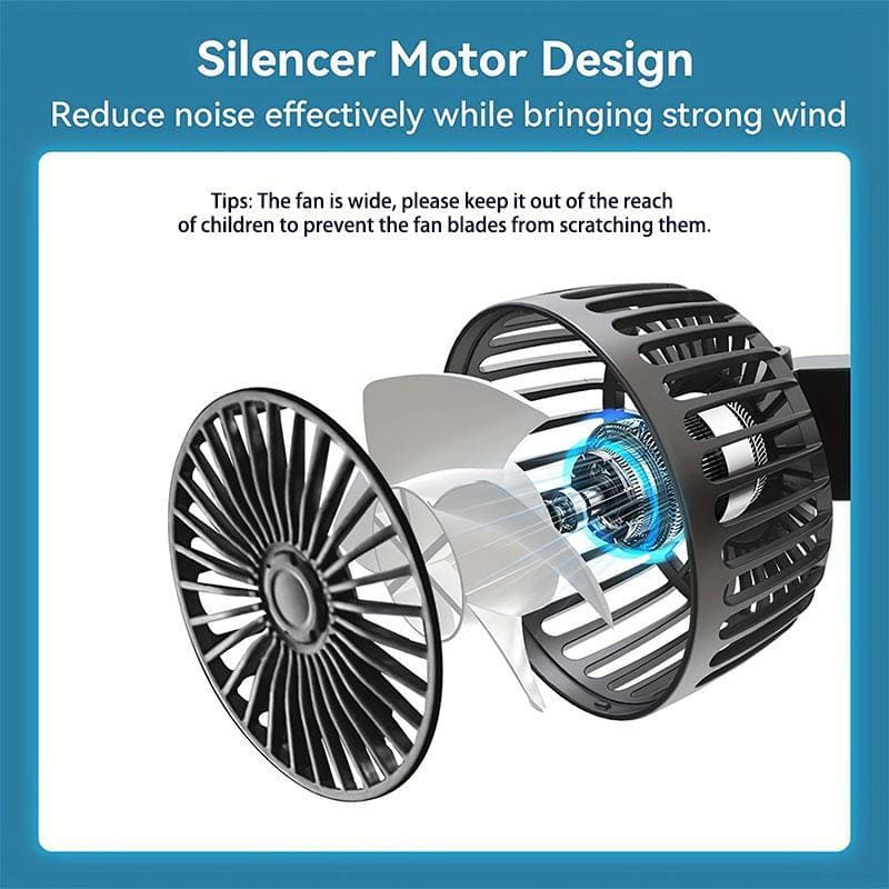 ChubbyCool Backseat Car Fan – Dual Heads & 360° Rotation