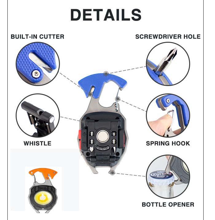 ChubbyGear MultiAlert - 6-in-1 Survival Light - Magnetic USB Light/Bottle Opener/Whistle for Outdoor Emergency