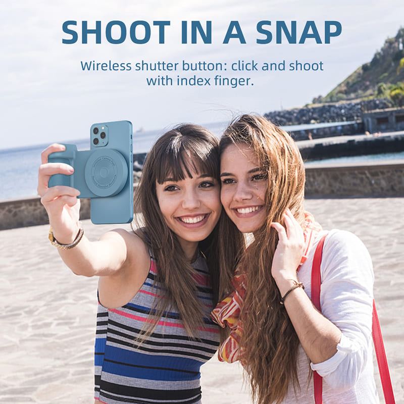 ChubbyGrip GlowClick - Magnetic Camera Grip with Ring Light - Wireless Remote & Phone Holder for iPhone/Android