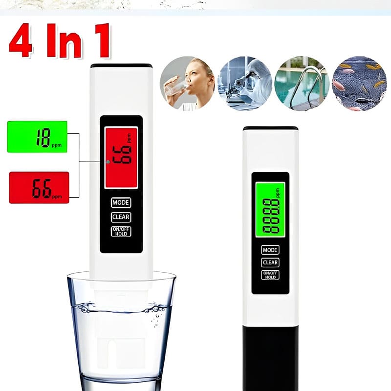 ChubbyPure 4-in-1 Digital Water Tester – Accurate TDS, EC & Temp Meter