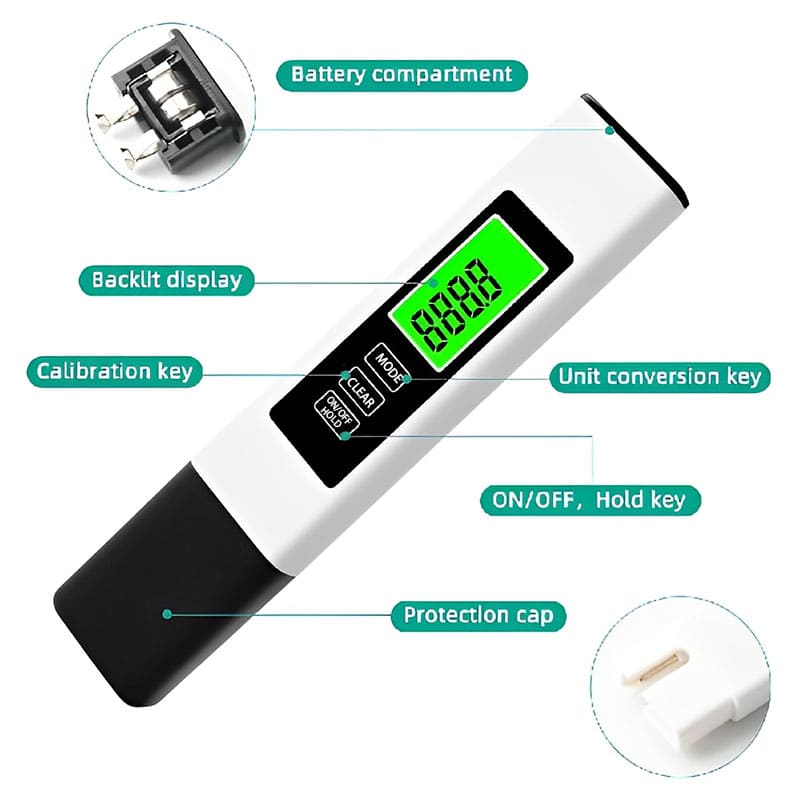 ChubbyPure 4-in-1 Digital Water Tester – Accurate TDS, EC & Temp Meter
