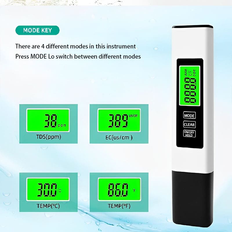 ChubbyPure 4-in-1 Digital Water Tester – Accurate TDS, EC & Temp Meter
