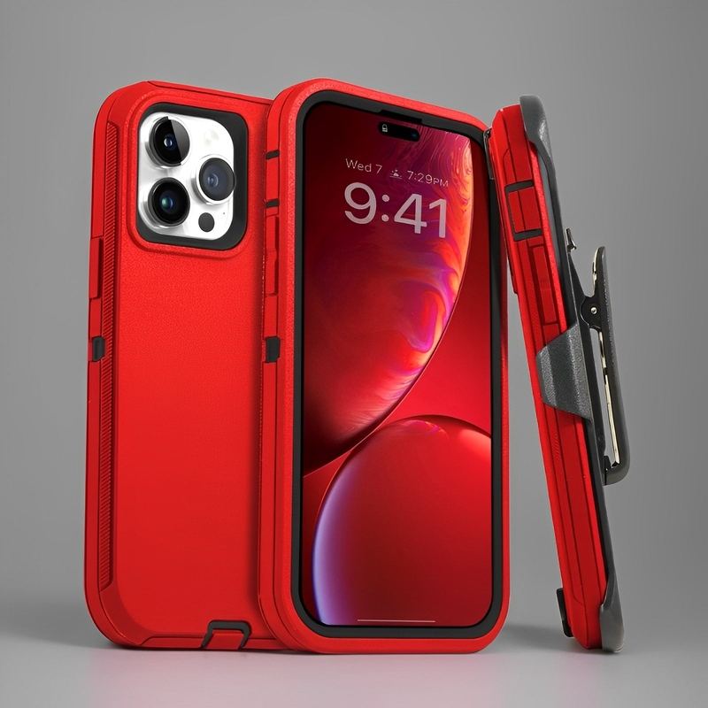 Heavy Duty Full-Body Shockproof Holster Case With Rotating Belt Clip For iPhone 16