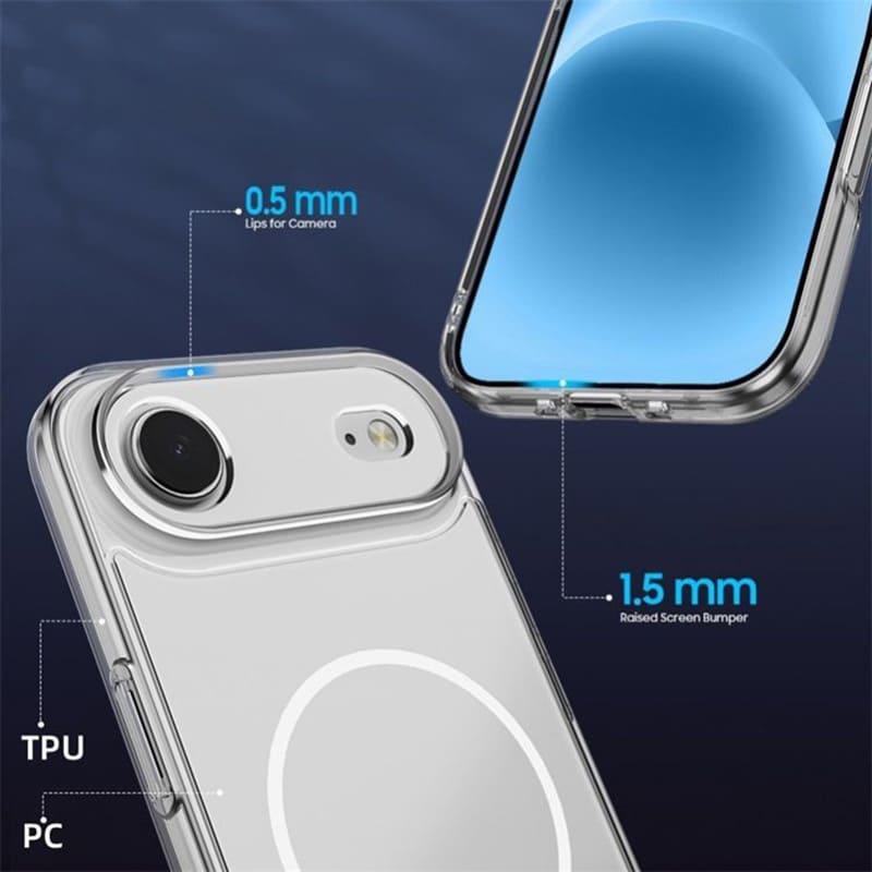 MagSafe Clear iPhone Case – Anti-Yellowing, Shockproof, Full Protection