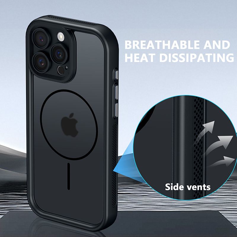 Magnetic Transparent Cooling Case With Electroplated Buttons For iPhone 17