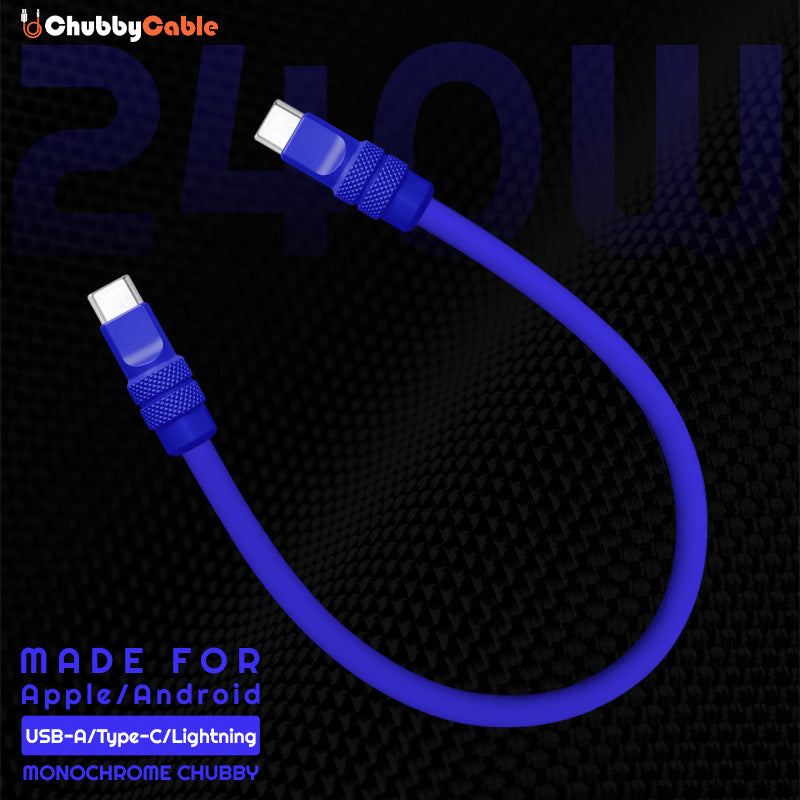 "Monochrome Chubby" Power Bank Friendly Cable - Silicone Material