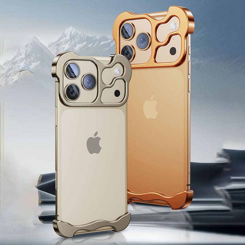 Shaped Metal Bezel Backless Phone Case with Lens Film For iPhone 17