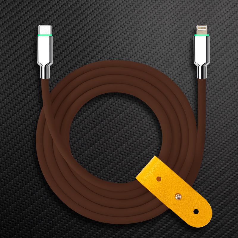 "Thin Chubby" 240W Smart Light Charging Cable With Mirrored & Frosted Connector