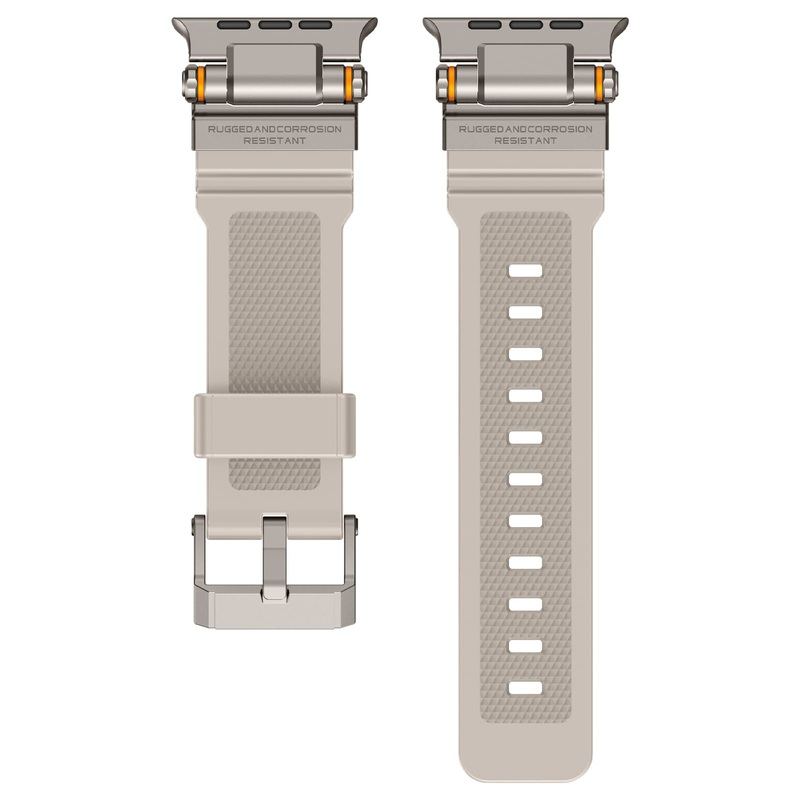 "Titanium Engraving" Silicone Band With Titanium Connector For Apple Watch